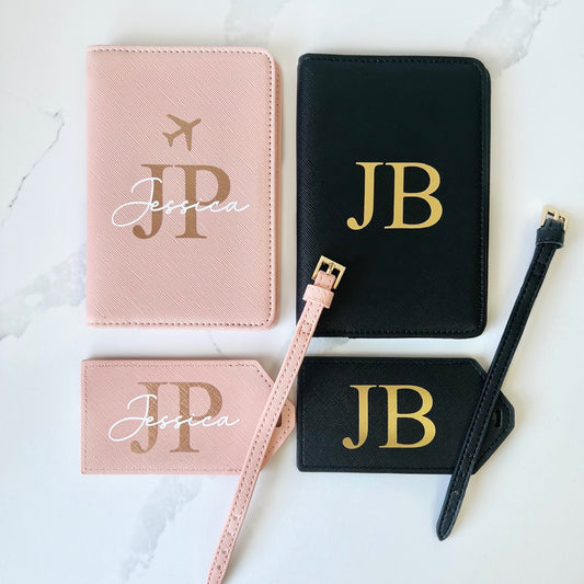 Personalised Passport Cover & Luggage Tag Set